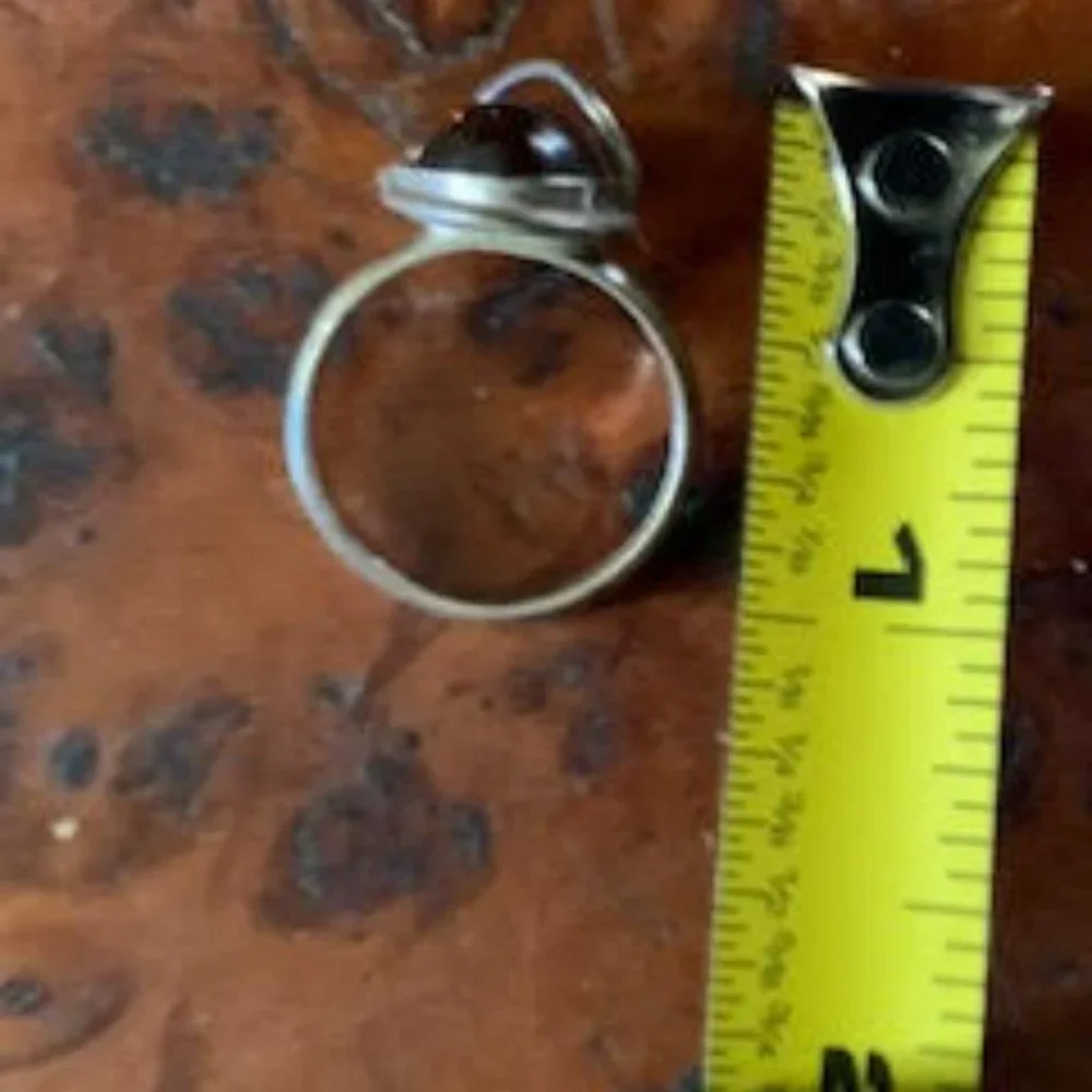 Beautiful custom made ring with Amber stone - Picture 6 of 10